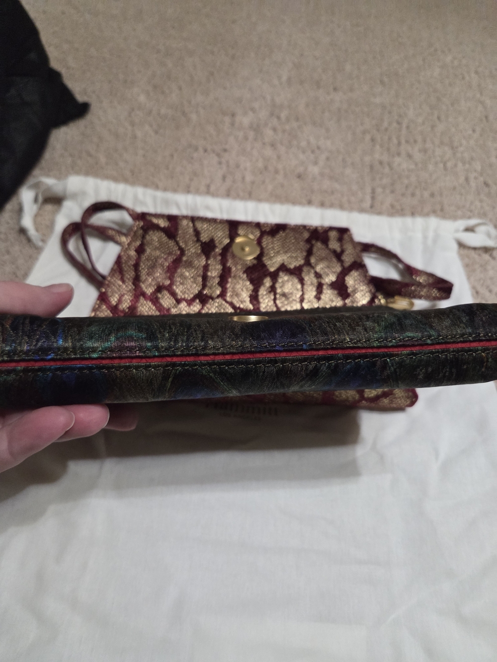 Hammitt Gold & Burgundy Metallic Crossbody Clutch - Picture 7 of 8